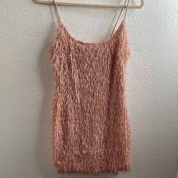 Dusty Pink Missguided fringe mine dress sz 8 - Picture 4 of 17